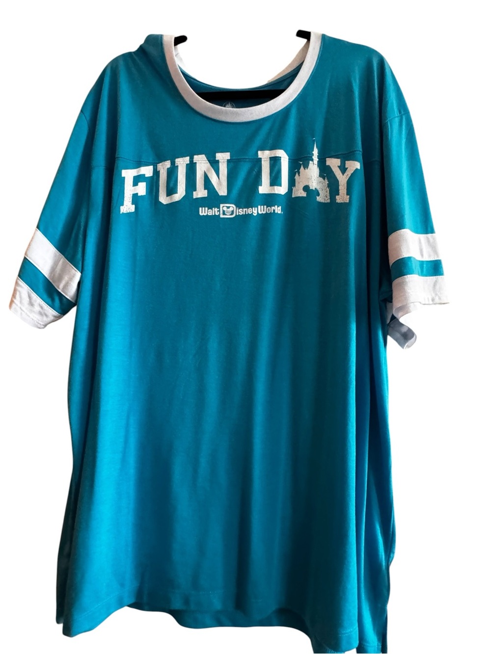 Disney Teal and White Ringer Graphic Tee